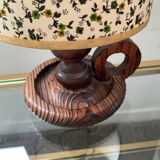 Pair of Scandinavian wooden lamps from the 60s