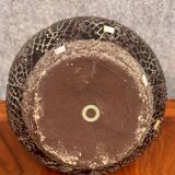 Important orientalist vase in textured black ceramic, with mother-of-pearl inlays circa 1930