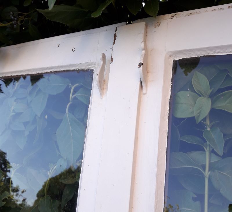 Glass window h141xl263 in oak 4 leaves