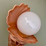 Vintage pink ceramic shell lamp