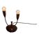 Simple double-headed table lamp in wood and brass, 1960s, Germany.