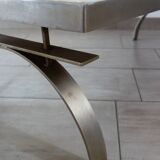 Jean Gregorieff coffee table for Roche Bobois, ceramic and brushed steel