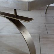 Ceramic and brushed steel coffee table by Jean Gregorieff for Roche Bobois