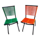2 chaises scoubidou design André Monpoix, vintage séventies