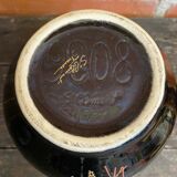 Antique st clement vase black ceramic painted decor vintage