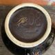 Antique st clement vase black ceramic painted decor vintage