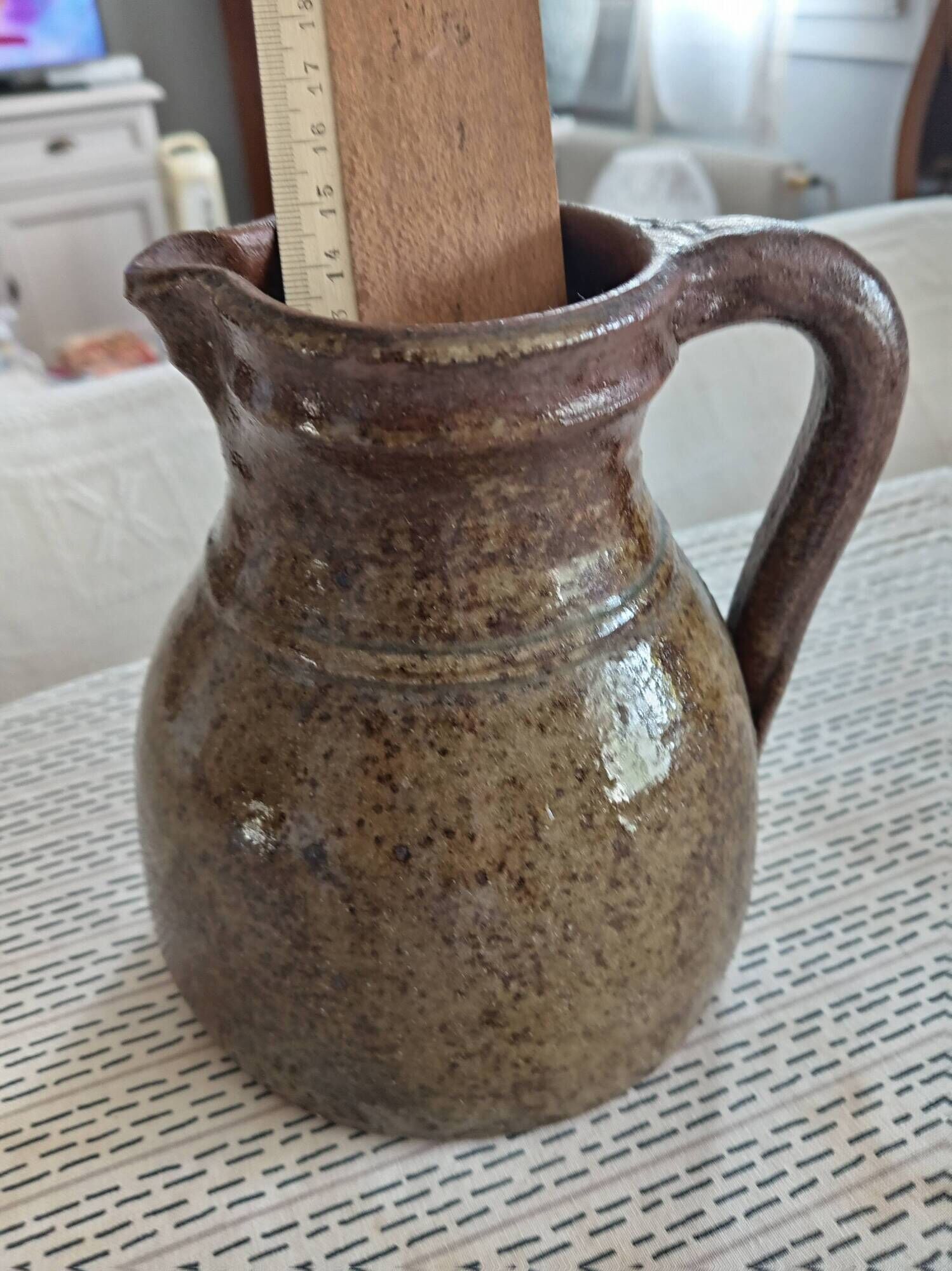 Broc vintage pichet en gres artisanal annees 60