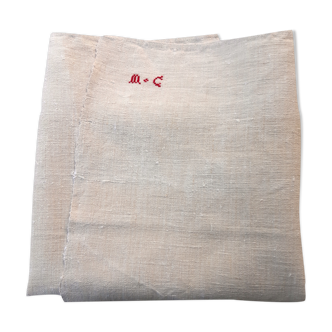 Monogrammed hemp office cloth mc