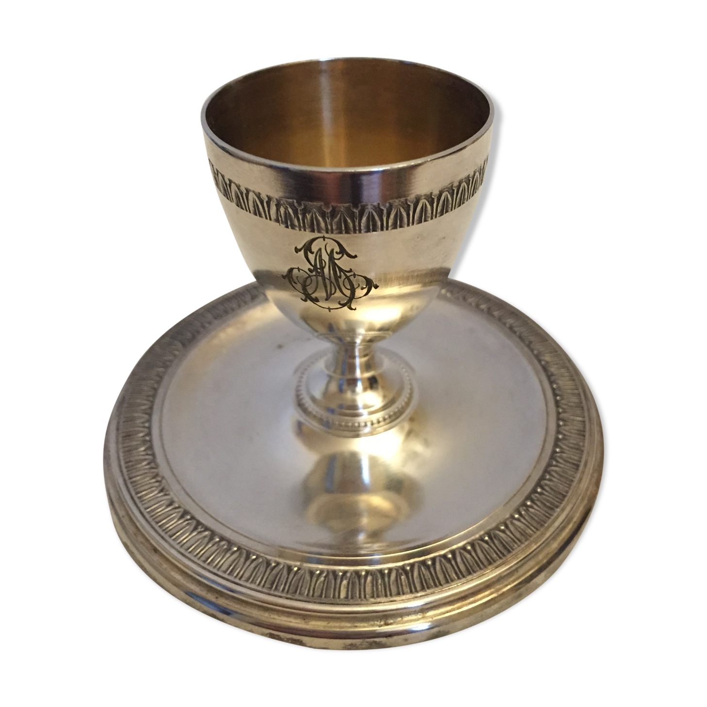 Silver metal eggcup