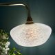 Vintage glass wall lamp with a curved arm from Clichy, white.
