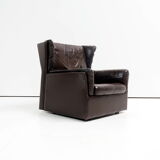 Midcentury leather wingback lounge- or clubchair