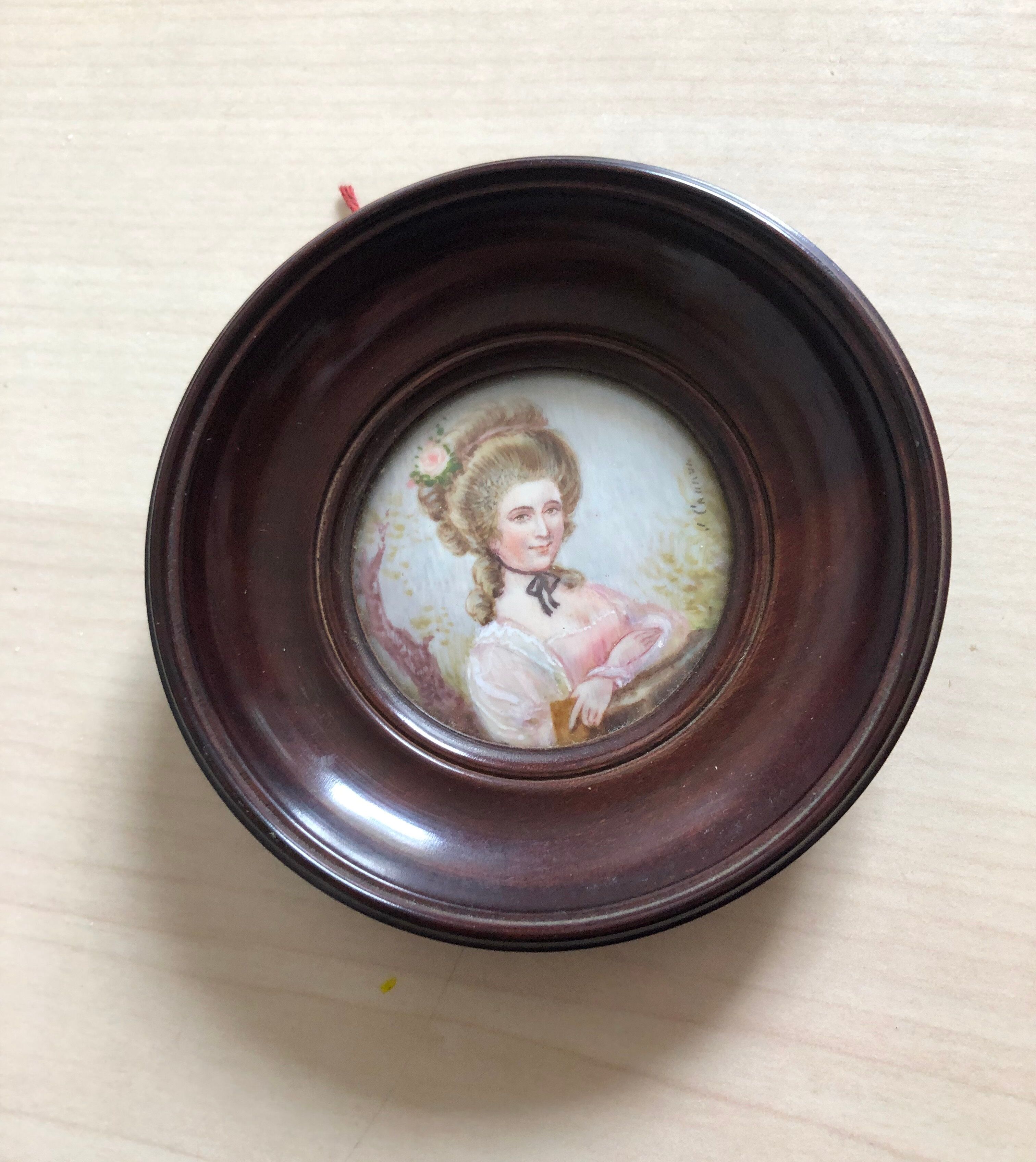 Miniature Napoleon III portrait of woman