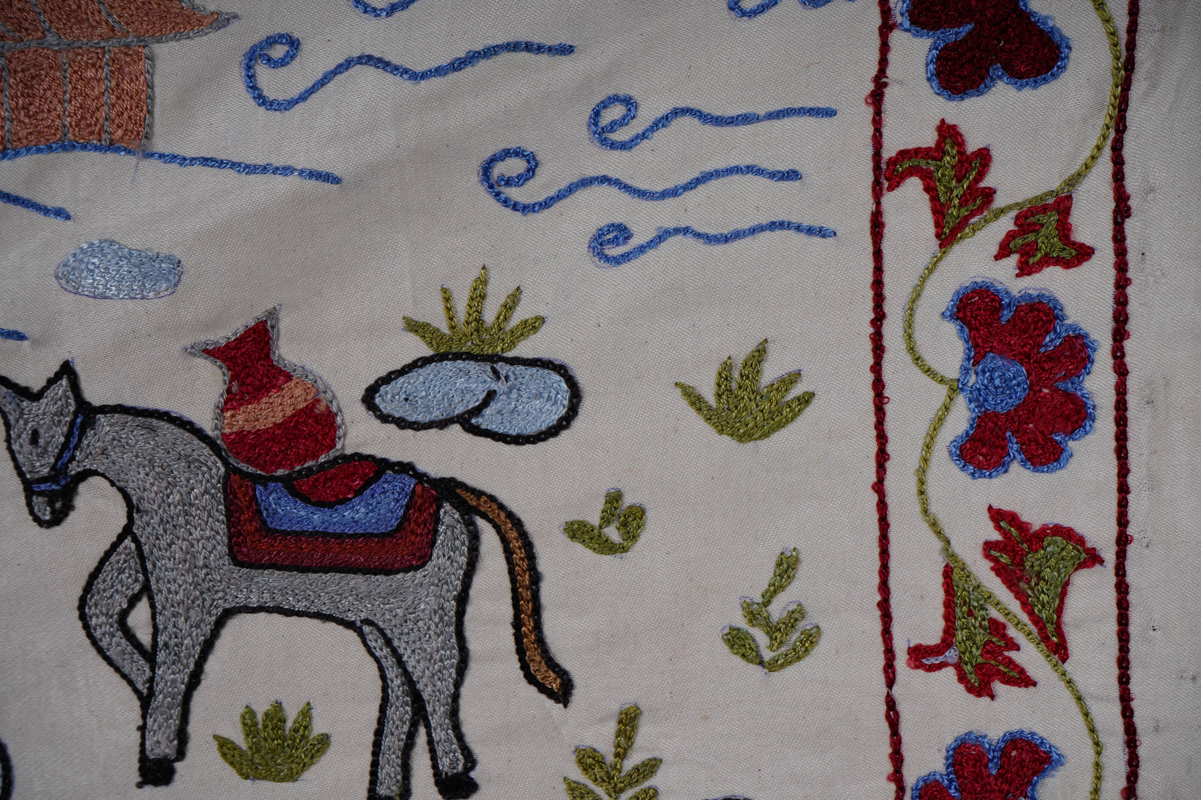 Hand-knotted rug, vintage Turkish rug 51x190 cm