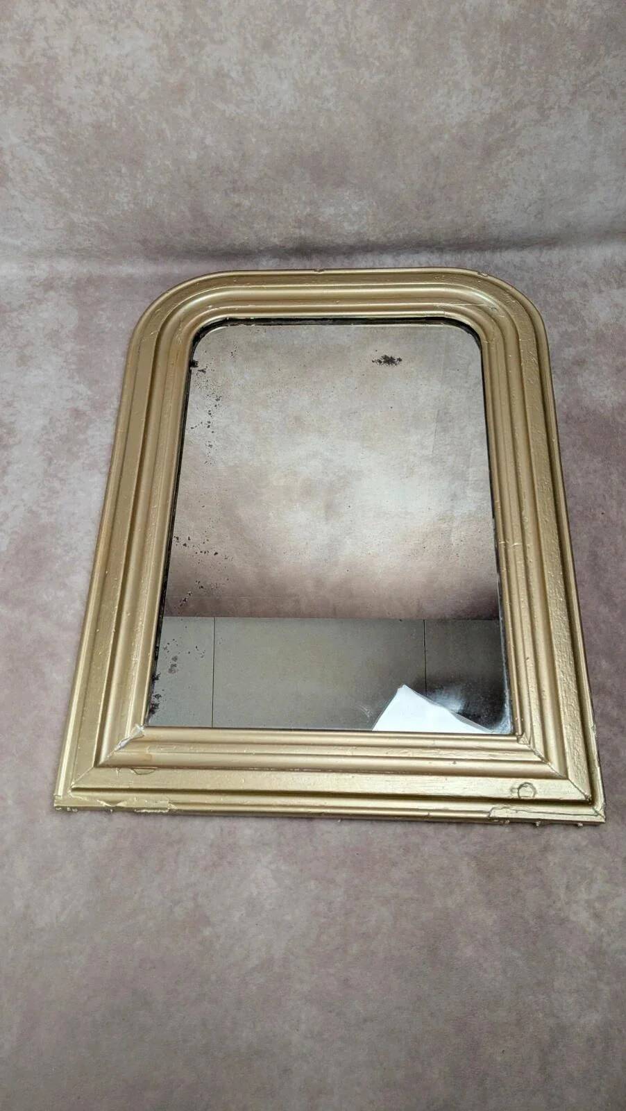 Antique Louis-Philippe style gilded patinated mirror