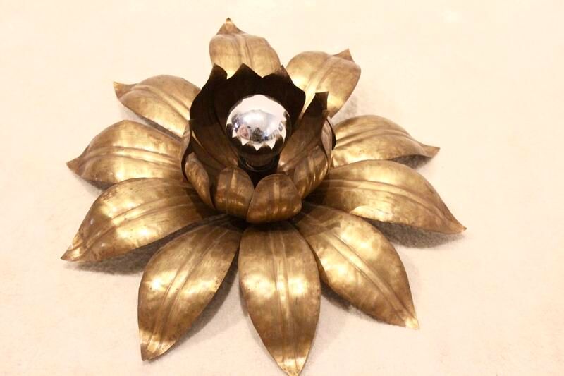 Brass flower ceiling light