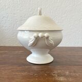 Antique white ironware soup tureen from the end of the 19th century
