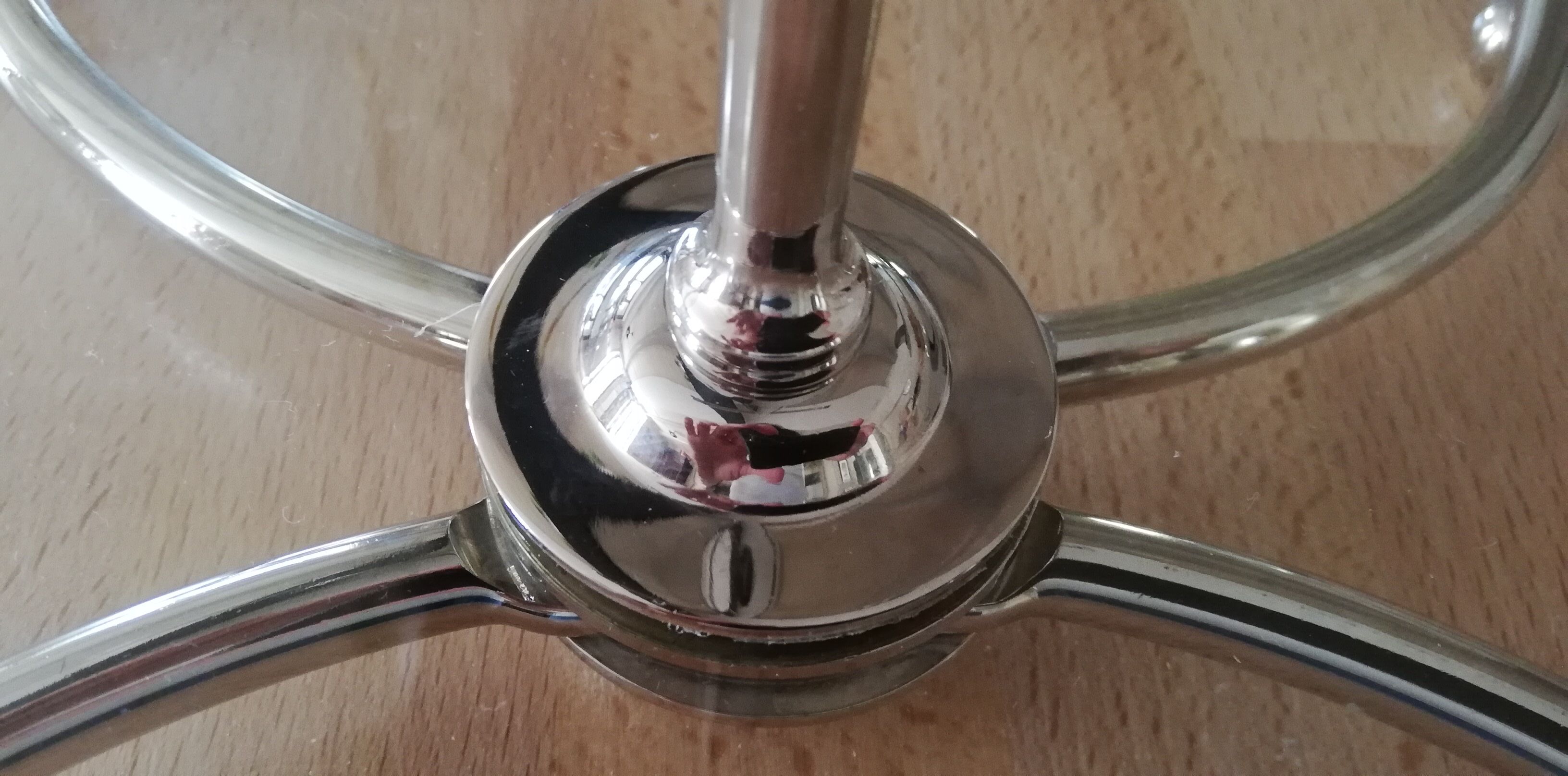 Contemporary glass and steel cheese platter