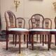 Set of six Louis XV style natural wood sheaf back chairs