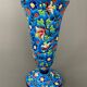 Enamel cornet vase from Longwy XXth shower foot