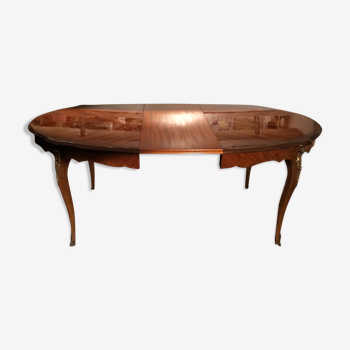 Louis XV rosewood style dining table with 2 extensions