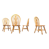Ensemble de 4 chaises de salle à manger vintage Ercol, années 1950.