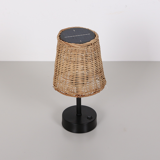 Rattan solar desk lamp