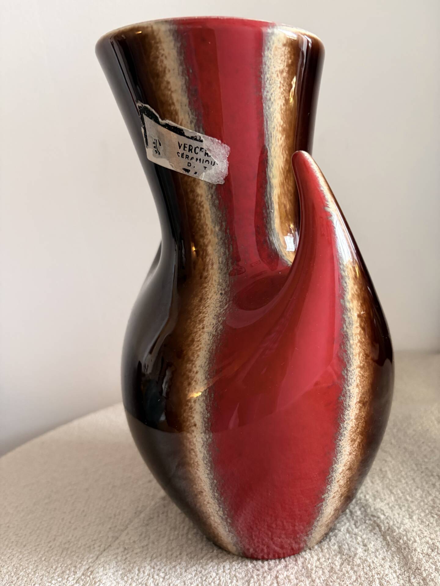 Vintage Mid-Century Verceram France Model 6325 Ceramic Vase – 1960’s
