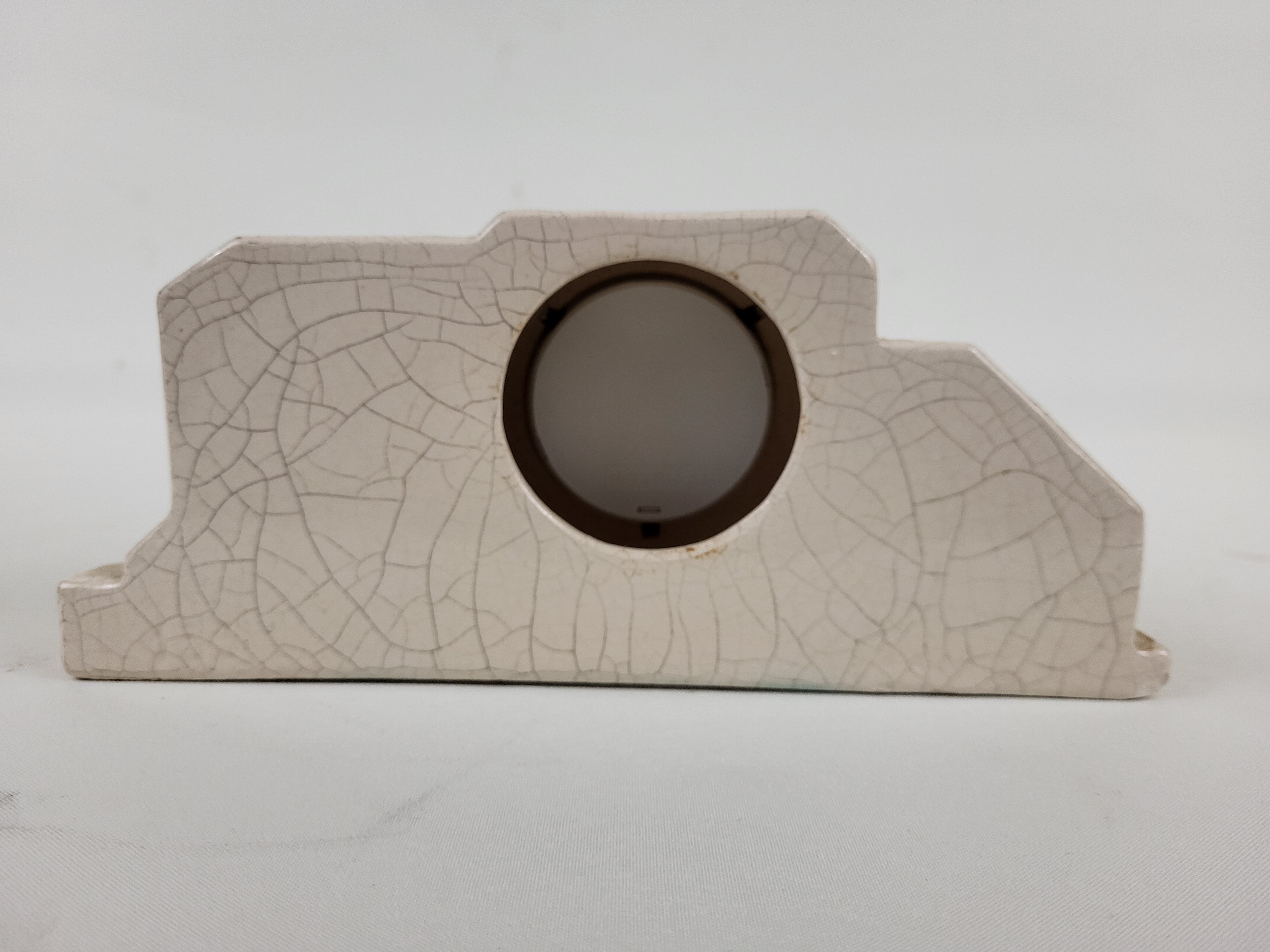 Art deco cracked earthenware clock