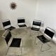 Lot 5 tubular chairs S33 design Mart Stam for Fasem in vintage black leather cantilever