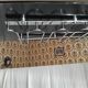 Bar set, tempered glass shelf and 2 stools