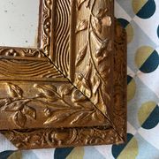 Miroir doré trumeau cheminée fin 19e ancien fronton sculpté