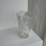 Glass vase with stylized flower pattern