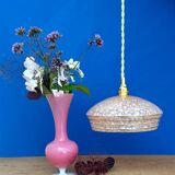 Vintage pink and gold clichy glass lampshade pendant light