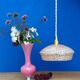 Vintage pink and gold clichy glass lampshade pendant light