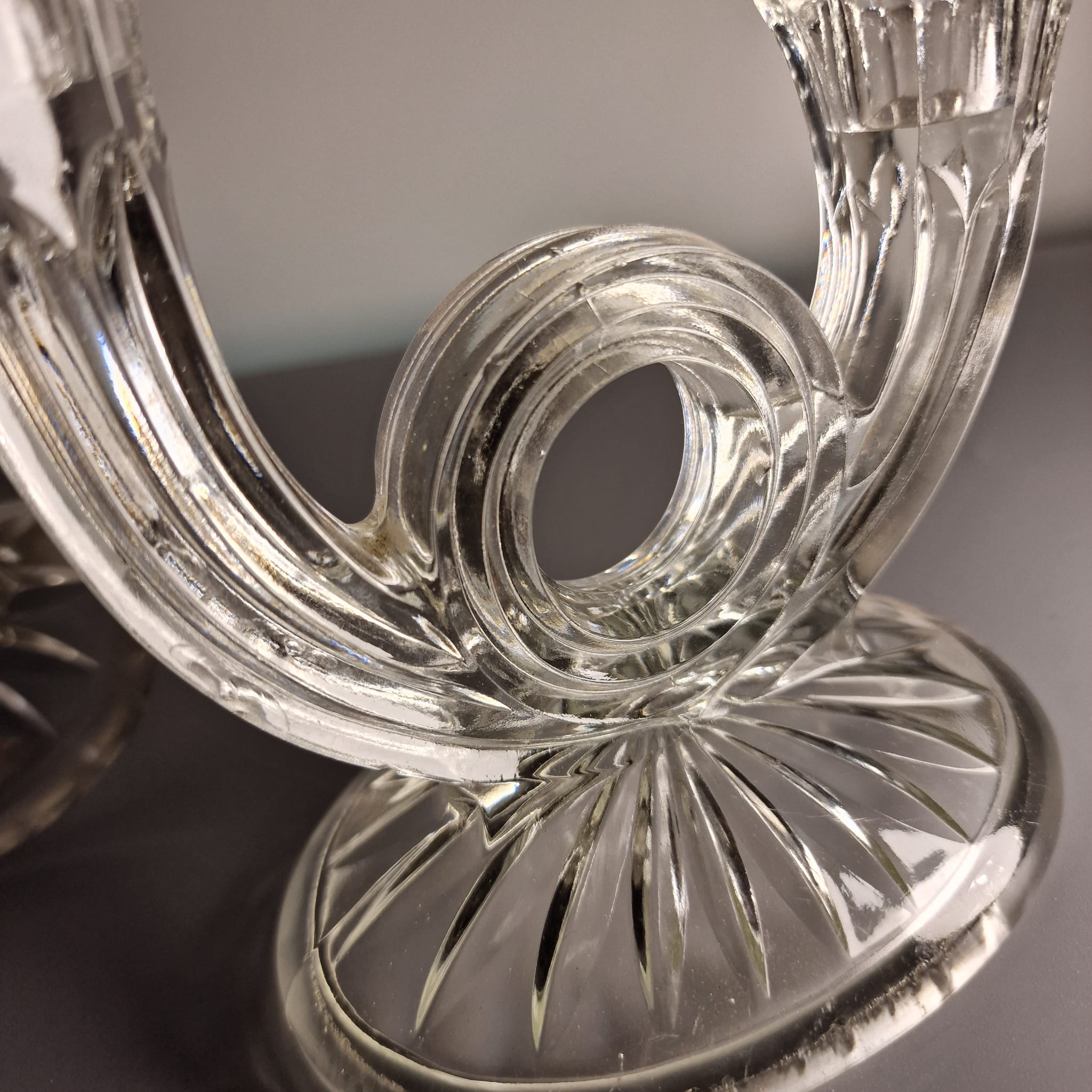 Bougeoirs Glass Belgium - XXth century