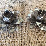 Metal flower candle holders