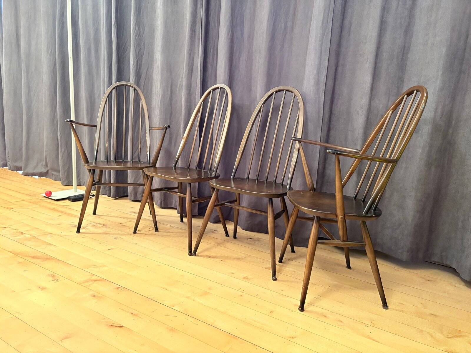 Quaker Windsor chairs by Lucian Ercolani for Ercol, United Kingdom, 1960s, set of 4