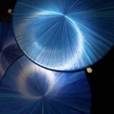 Straw marquetry nesting tables