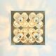 XL Mid Century floral wall light in glass and chrome by Sische, 1960s.