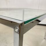 Chrome and glass side table