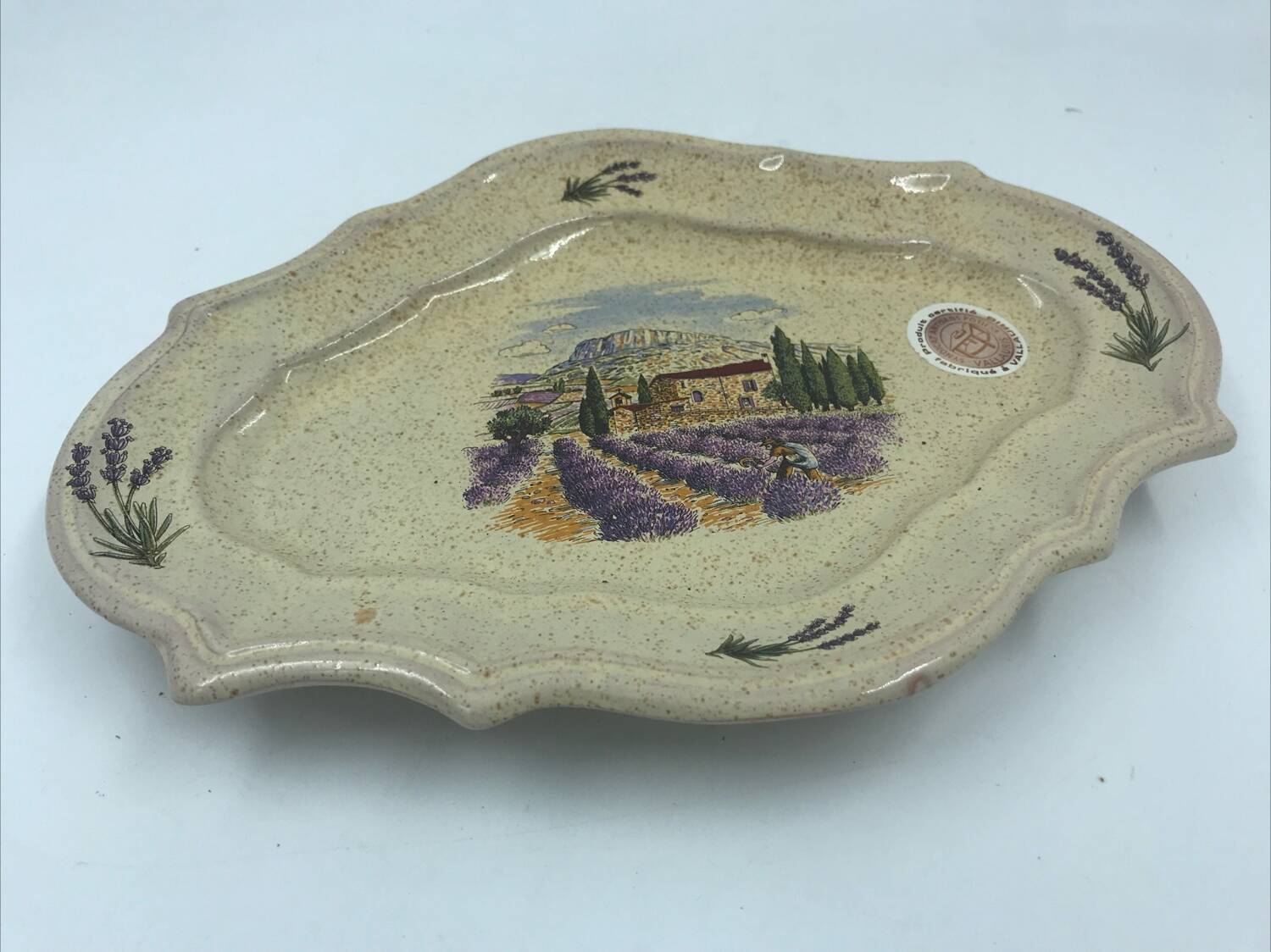 Plate, signed, Vallauris, handmade, French, decoration, lav.