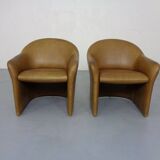 Set of Mid-Century German Leather Cocktail Chairs by Walter Knoll, 1960s