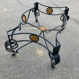 Wrought iron coffee table with glass top