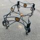 Wrought iron coffee table with glass top