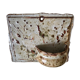 Enamelled sandstone wall flower pot