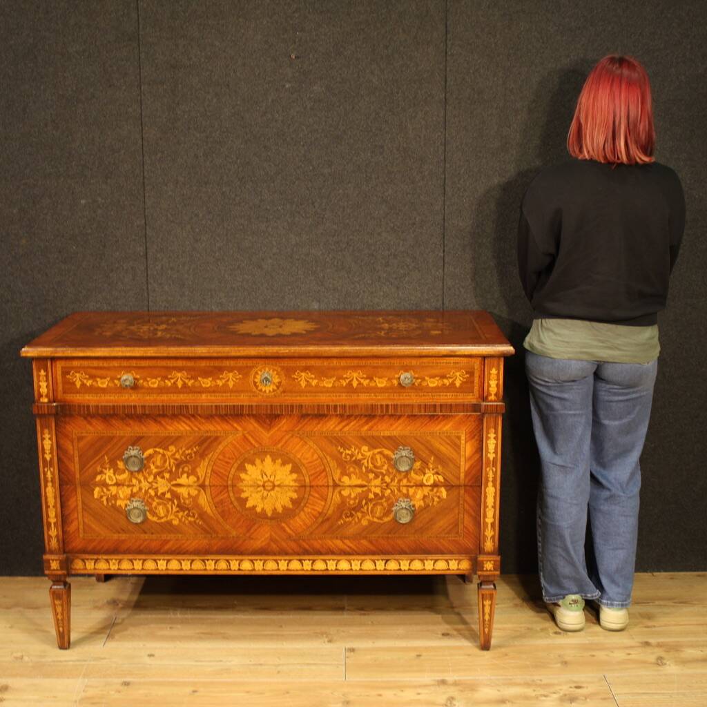 20th century Italian Louis XVI style inlaid commode