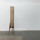 Mid-century tripod rocket floor lamp in teak, 1960s.