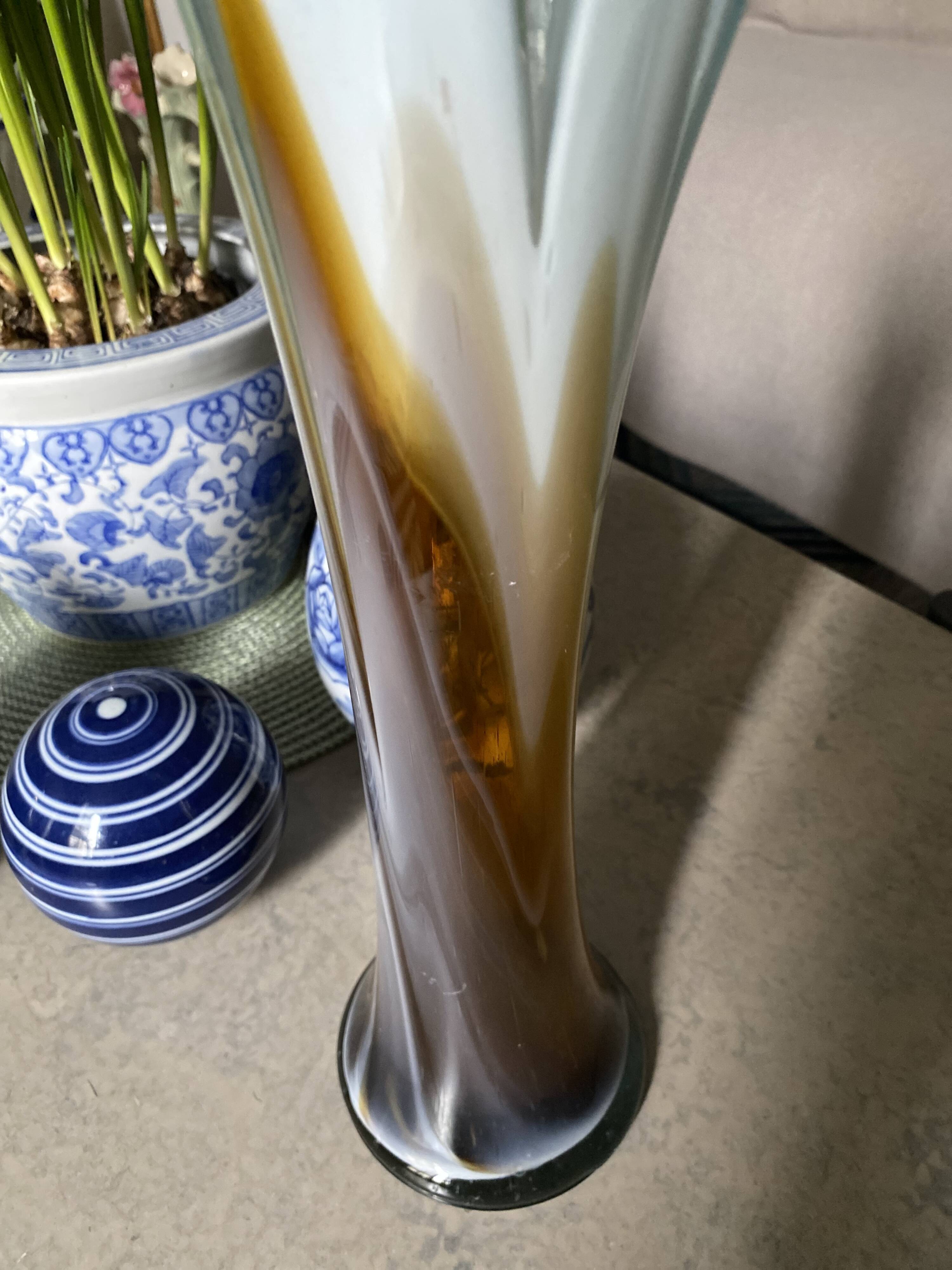 Vase Murano bleu orangé