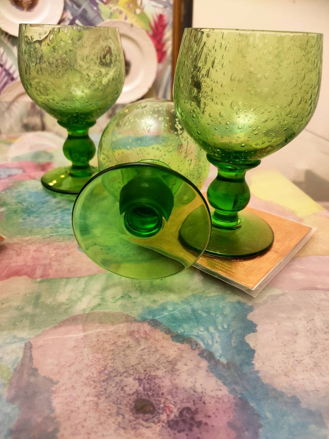 Biot style bubble blown glasses