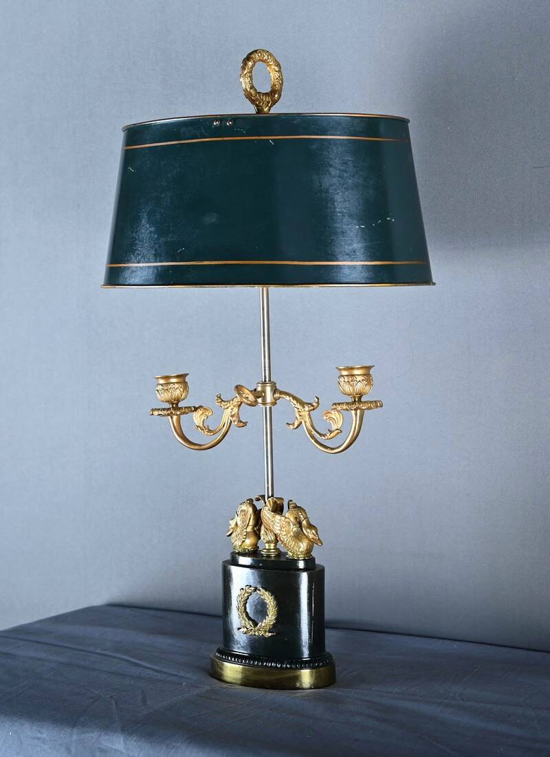 Gilded Bronze Bouillotte Lamp, Empire style, Napoléon III period – Mid